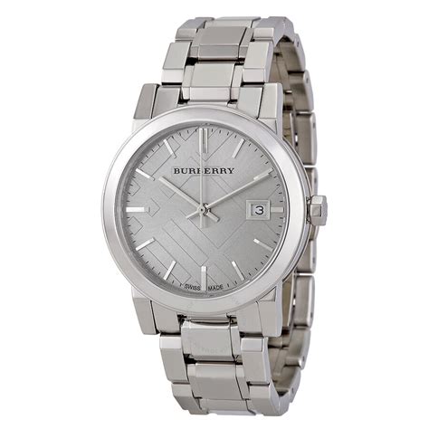 Burberry The City Grey Dial Stainless Steel Ladies Watch BU9143